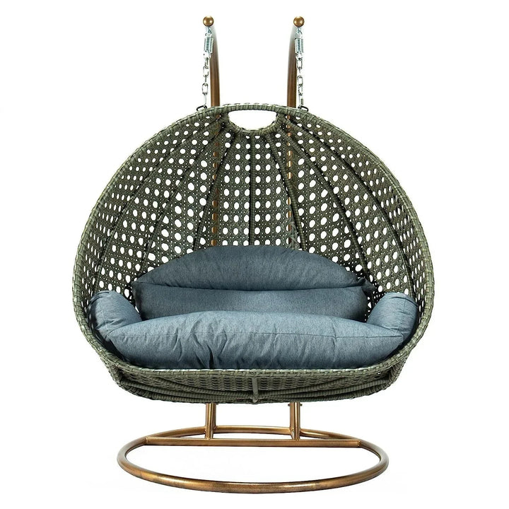 Caihong Double Seater Hanging Swing Chair (Dark Brown/Dark Grey)