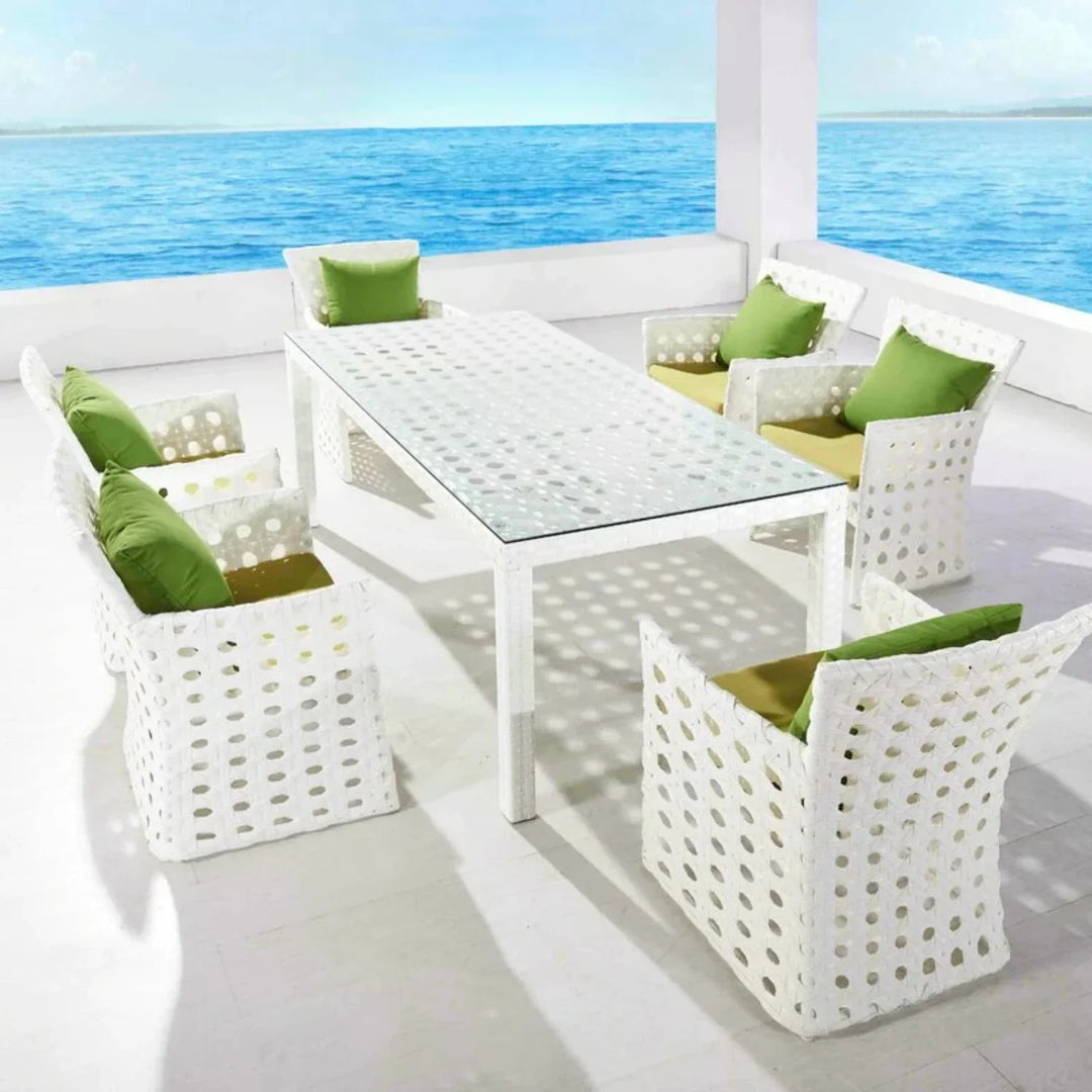 Peyton 7-Piece Outdoor Rattan Wicker Dinning Table Set
