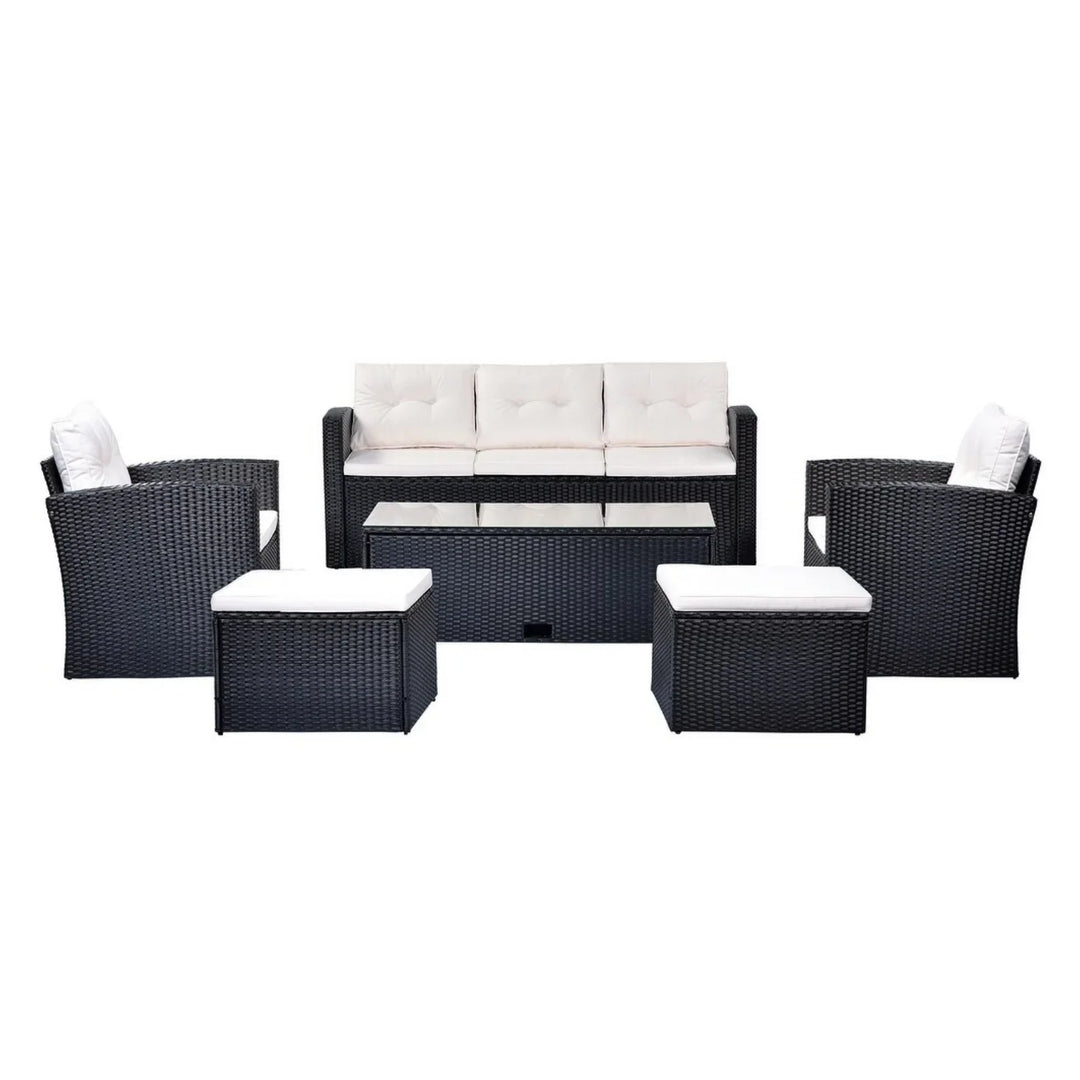 Rosario 6 Piece Outdoor Conversation Set All Weather Wicker Sectional Sofa