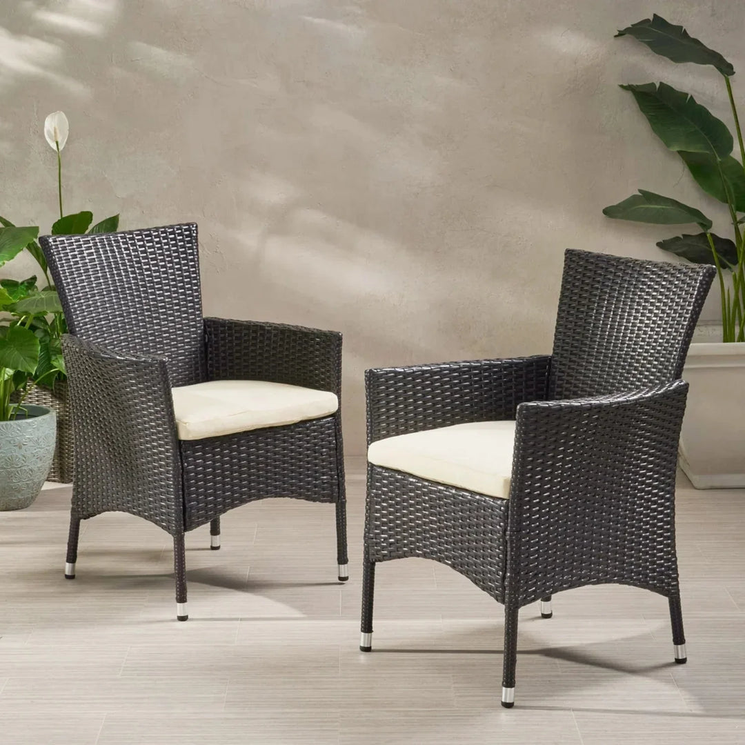 Hailey 2-Piece Outdoor Rattan Wicker Patio Dining Chairs