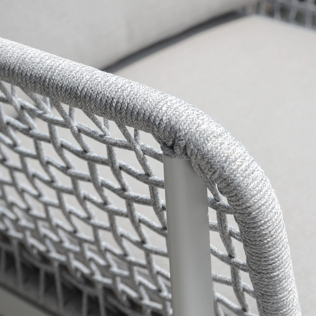 Colten Outdoor Garden Balcony Sofa Set  5 Seater and 1 Center Table Set, Braided & Rope (Grey)