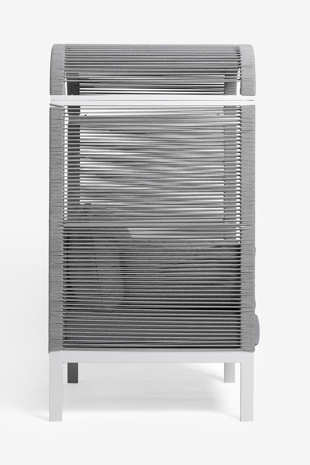 Rock Outdoor Poolside Sunbed With Cushion Daybed (Grey) Braided & Rope