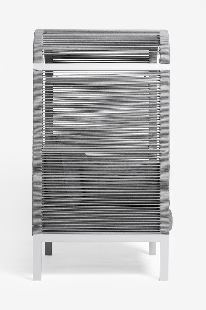 Rock Outdoor Poolside Sunbed With Cushion Daybed (Grey) Braided & Rope