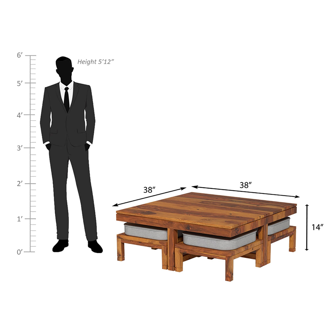 Sneha Sheesham Wood Coffee Table In Light Honey Finish Table