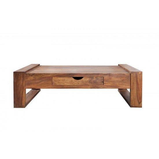 Riverton Solid Sheesham Wood Coffee Table With Drawer In Honey Finish