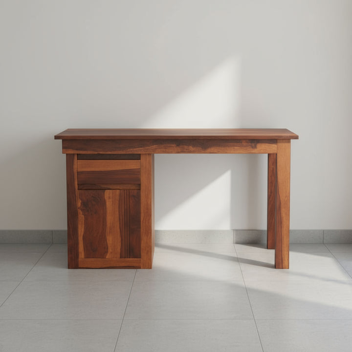 Abril sheesham wood study with drawer and storage