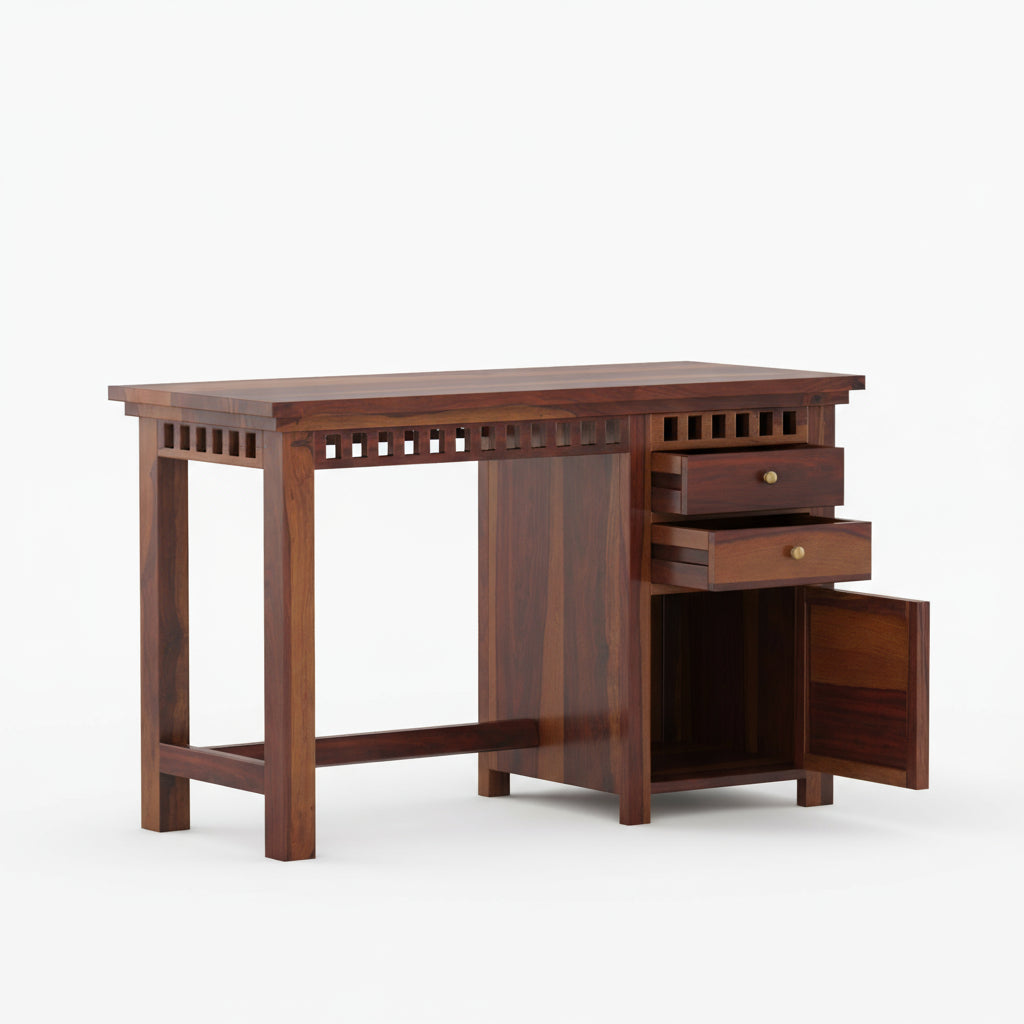 Adela Sheesham Wood study with drawer and storage