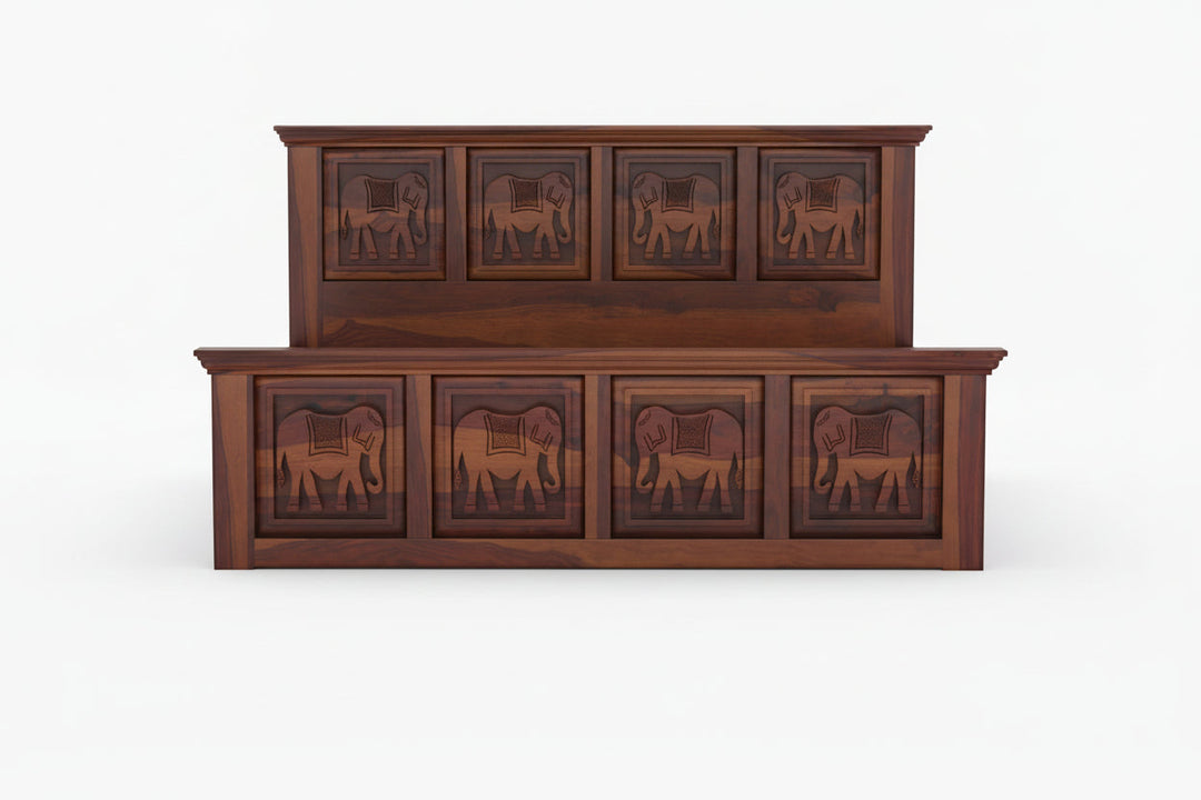 Adri Sheesham Wood Bed Hydraulic Storage - King Size