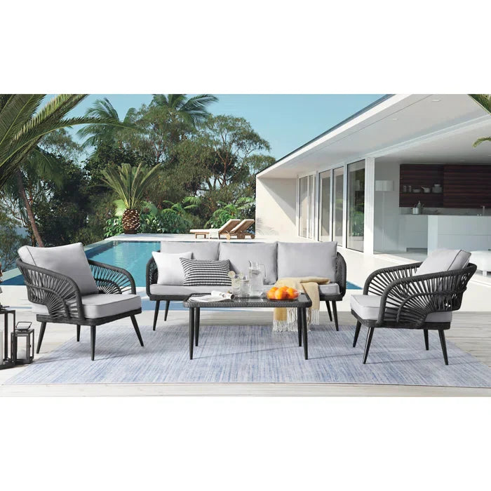 Elodia Outdoor Sofa Set 2 Seater , 2 Single seater and 1 Center Table