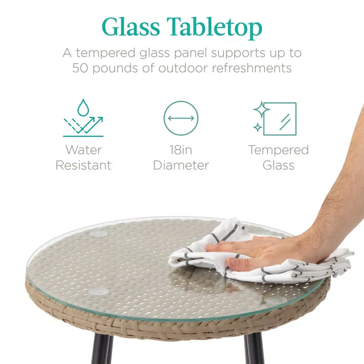 Seidel Outdoor Patio Seating Set 2 Chairs and 1 table Set (Tan)