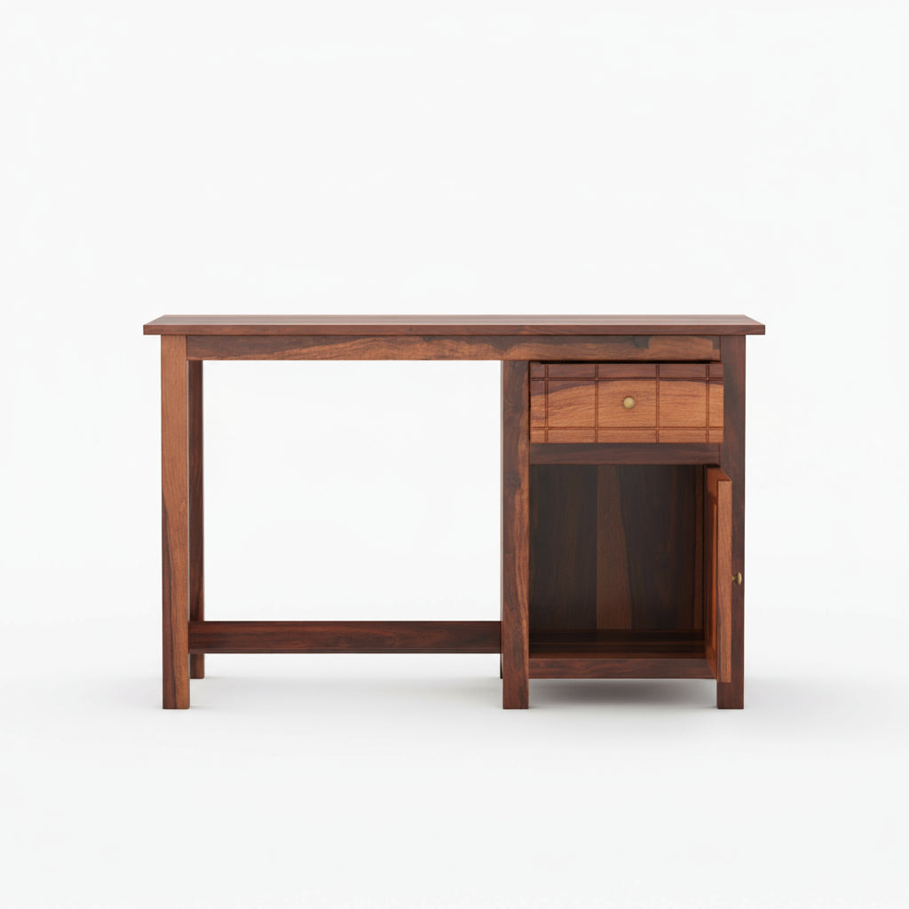 Ainhoa sheesham wood study table with drawer and storage
