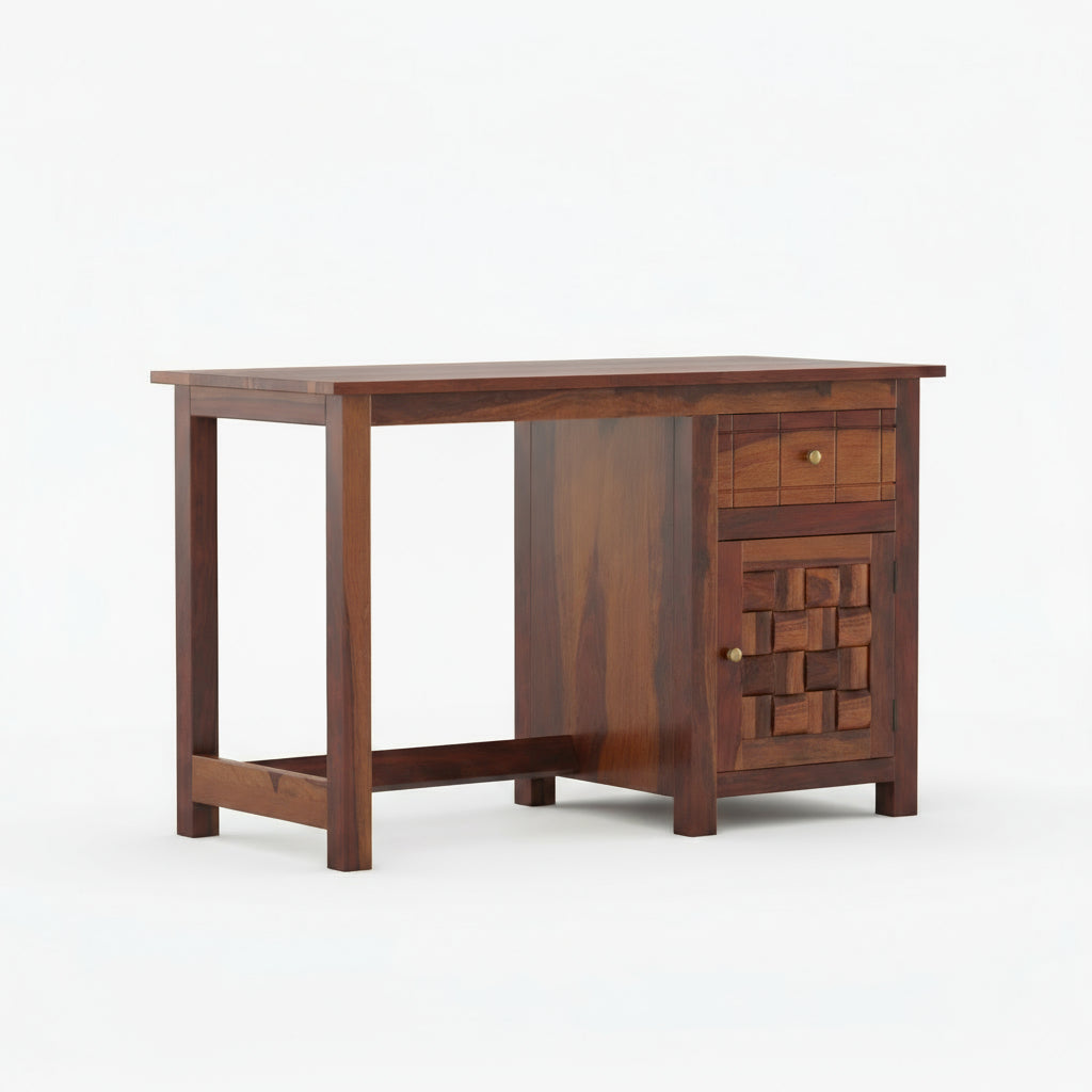 Ainhoa sheesham wood study table with drawer and storage