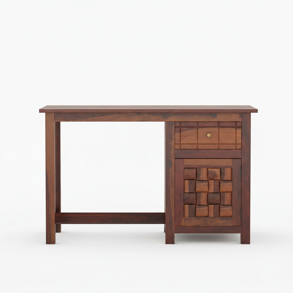 Ainhoa sheesham wood study table with drawer and storage