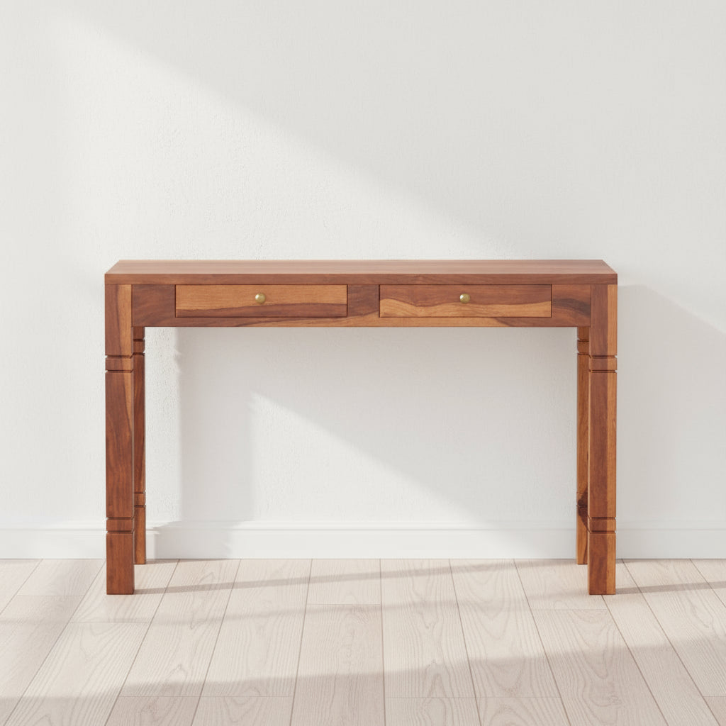 Aitana sheesham wood study table with drawers