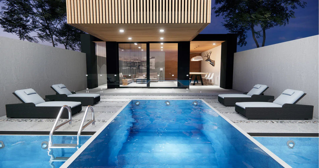 Fidelia Outdoor Swimming Poolside Lounger (Set of 2 ) With 1 Side Table (Black +White)