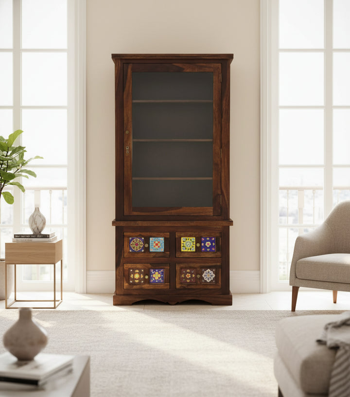 Amanda Contemporary Sheesham Wood Bookcase