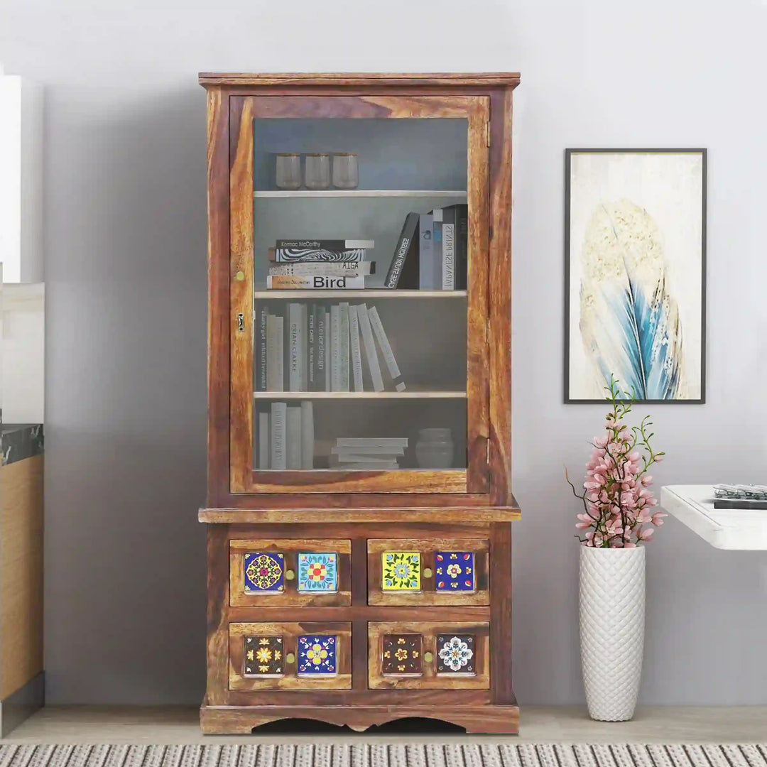 Amanda Contemporary Sheesham Wood Bookcase