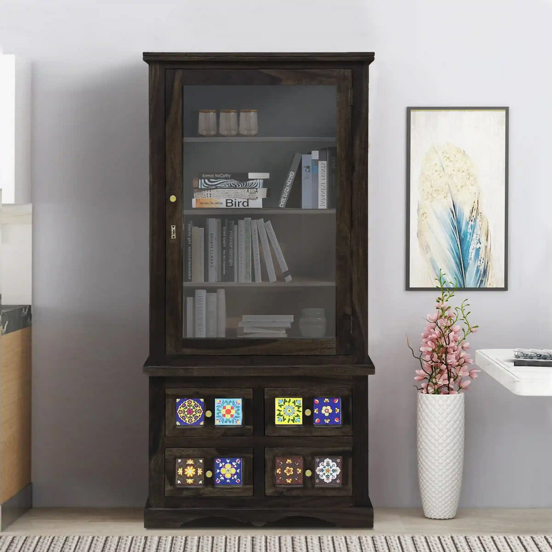 Amanda Contemporary Sheesham Wood Bookcase