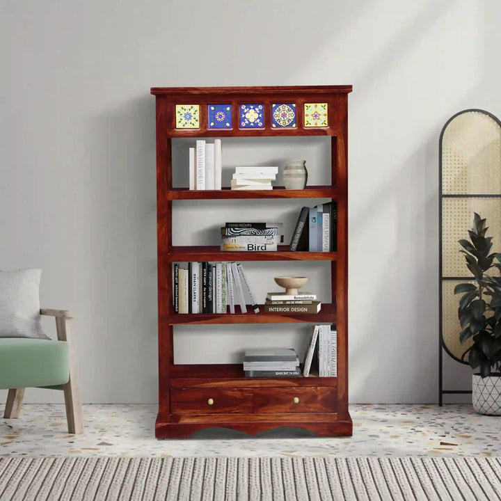 Alma Solid Sheesham Wood Book Shelf