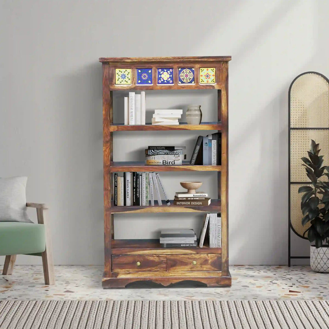 Alma Solid Sheesham Wood Book Shelf