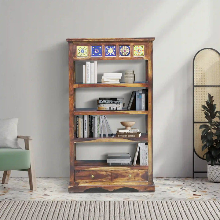 Alma Solid Sheesham Wood Book Shelf