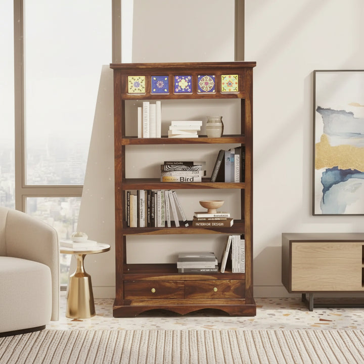Alma Solid Sheesham Wood Book Shelf
