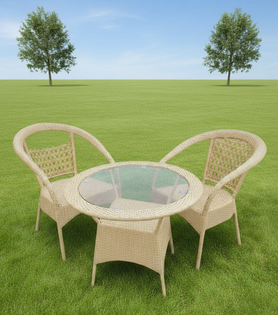 Appu Outdoor Patio Seating Set 2 Chairs and 1 Table Set