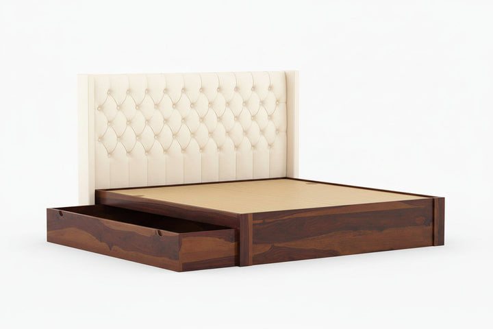Aristeo Sheesham wood Drawer Storage Bed - King Size