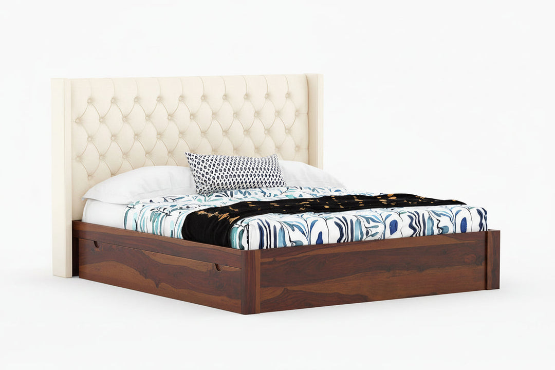 Aristeo Sheesham wood Drawer Storage Bed - King Size