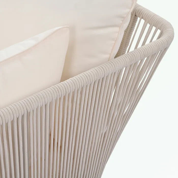 Benito Outdoor Poolside Sunbed With Cushion Daybed And Side Table (Braided & Rope)