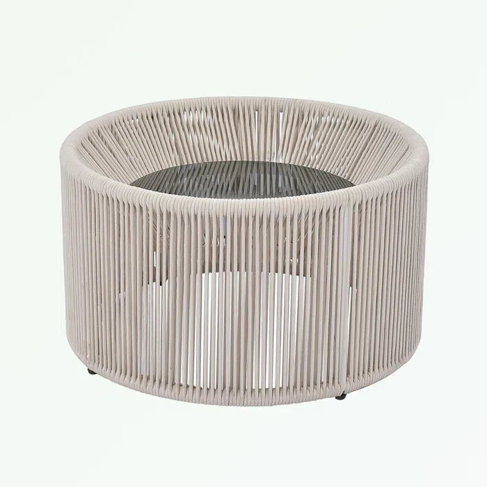 Benito Outdoor Poolside Sunbed With Cushion Daybed And Side Table (Braided & Rope)