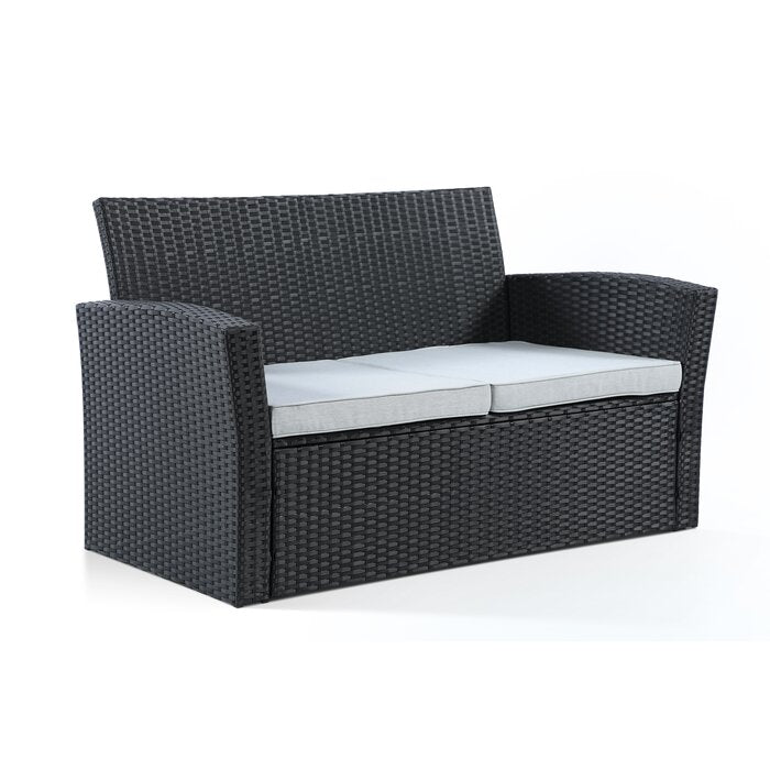 Bellucci Outdoor Sofa Set 2 Seater , 2 Single seater and 1 Center Table (Black)