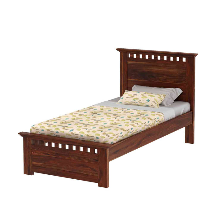 Dorotea Solid Sheesham Wood Single Bed Without Storage (Natural Finish)