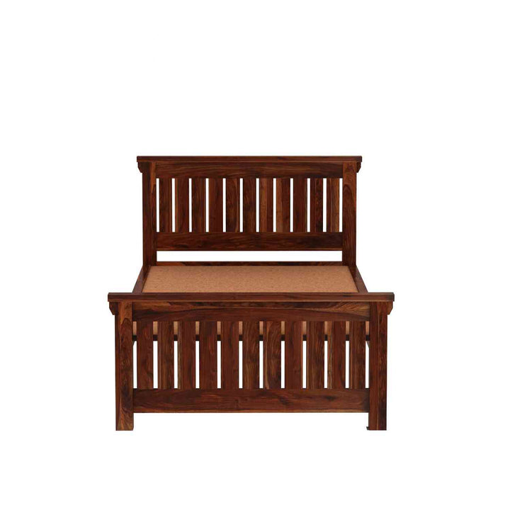 Azucena Solid Sheesham Wood Single Bed Without Storage (Natural Finish)
