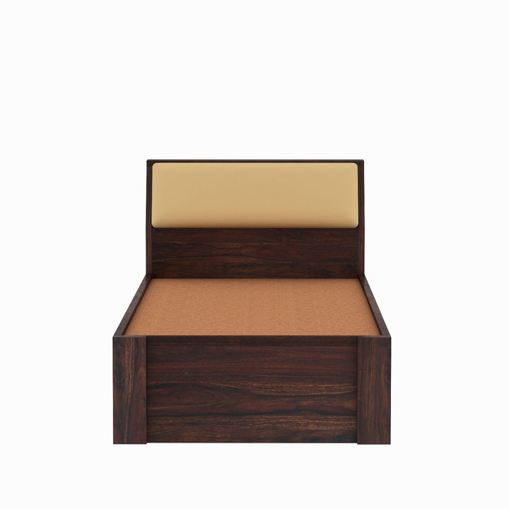 Ainhoa Solid Sheesham Wood Single Bed Without Storage (Walnut Finish)