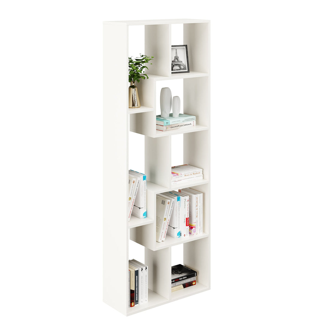Isha Corner Bookshelf Rack – Home Library & Office Storage (White)