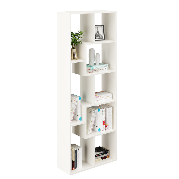 Isha Corner Bookshelf Rack – Home Library & Office Storage (White)