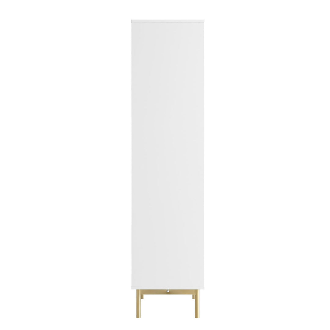 Richmond Ridged Tall Bookcase with Doors Matte White Bookcases & Shelves