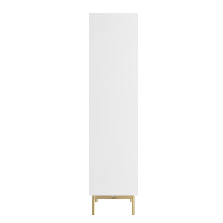 Richmond Ridged Tall Bookcase with Doors Matte White Bookcases & Shelves