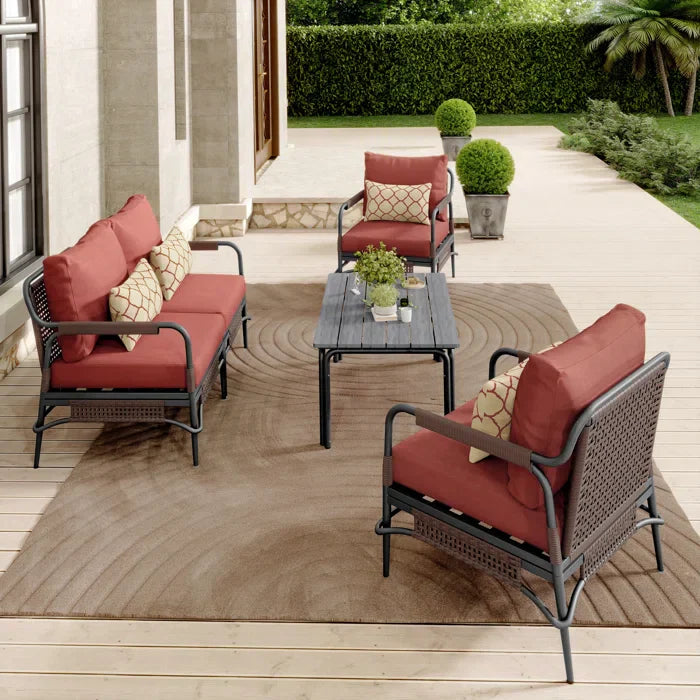 Reginar Outdoor Sofa Set 2 Seater, 2 Single seater and 1 Center Table (Grey)