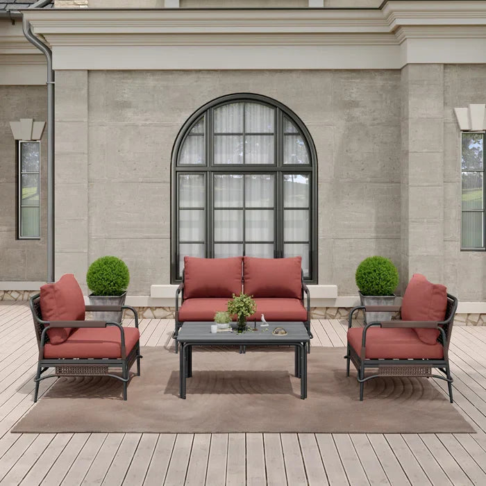 Reginar Outdoor Sofa Set 2 Seater, 2 Single seater and 1 Center Table (Grey)