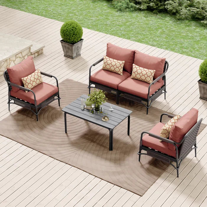 Reginar Outdoor Sofa Set 2 Seater, 2 Single seater and 1 Center Table (Grey)