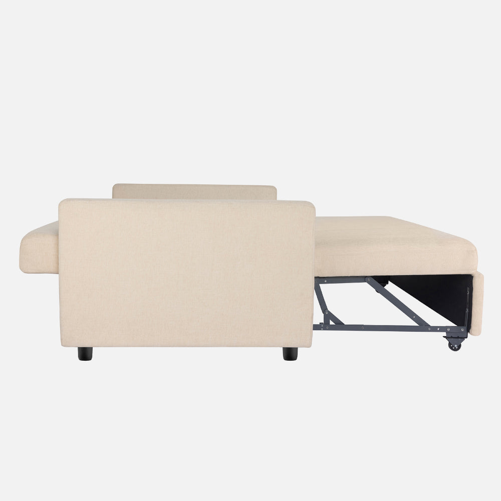 Yeremey Iconic Beige Fabric Sofa cum Bed