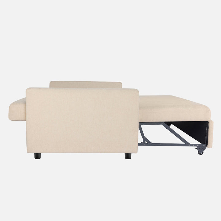 Yeremey Iconic Beige Fabric Sofa cum Bed