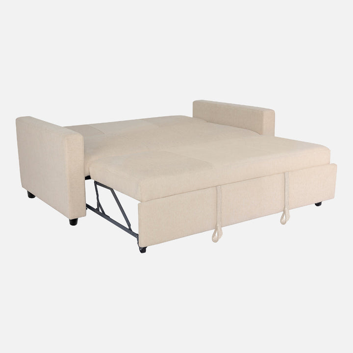 Yeremey Iconic Beige Fabric Sofa cum Bed