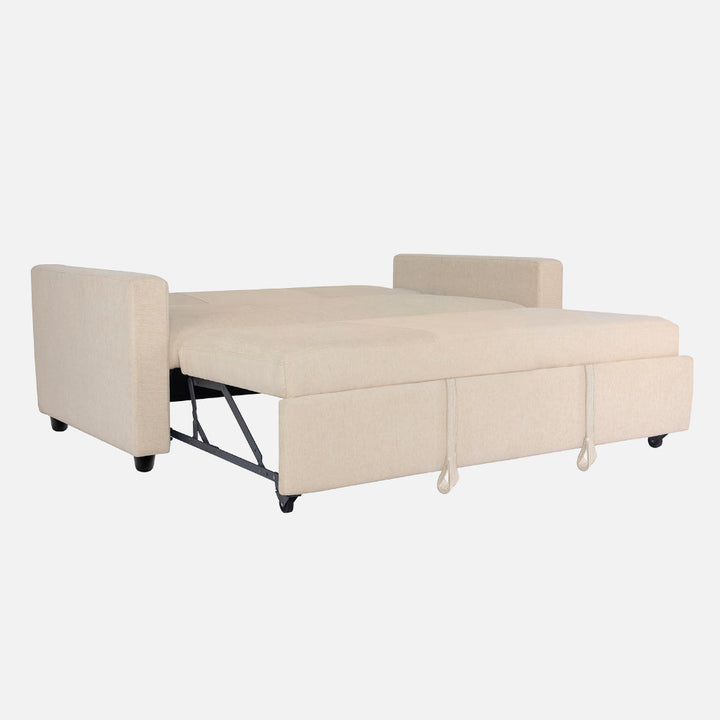 Yeremey Iconic Beige Fabric Sofa cum Bed
