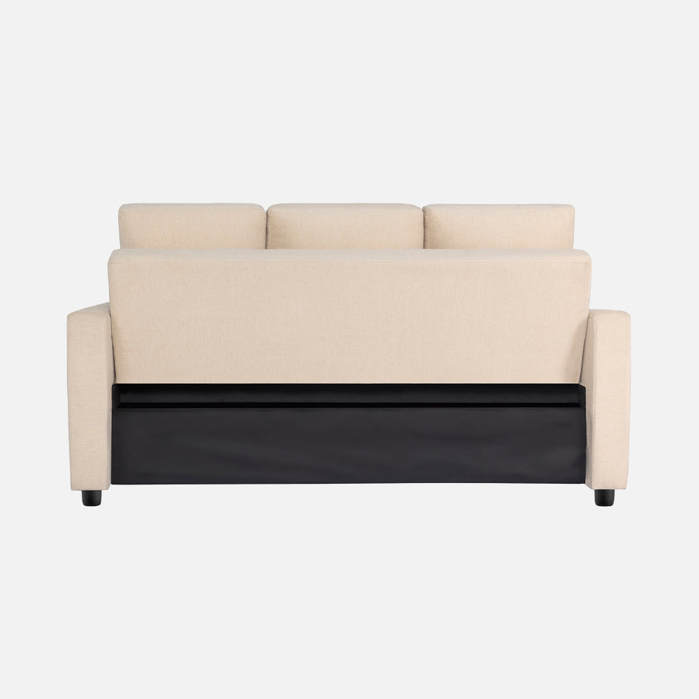Yeremey Iconic Beige Fabric Sofa cum Bed