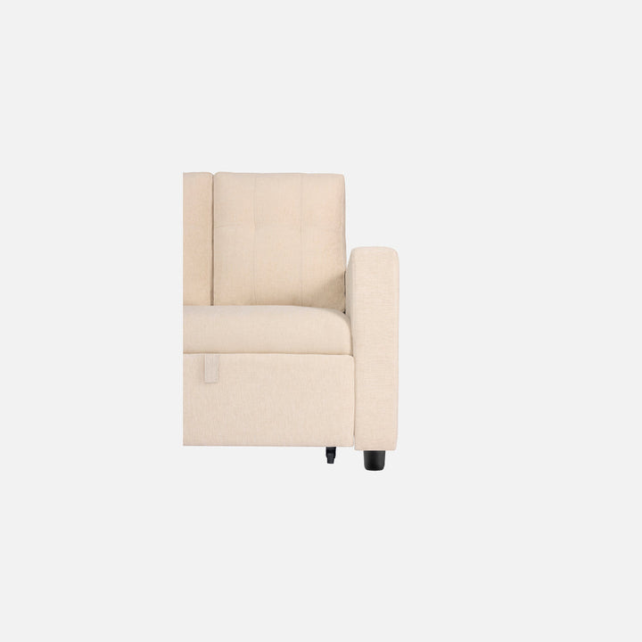 Yeremey Iconic Beige Fabric Sofa cum Bed