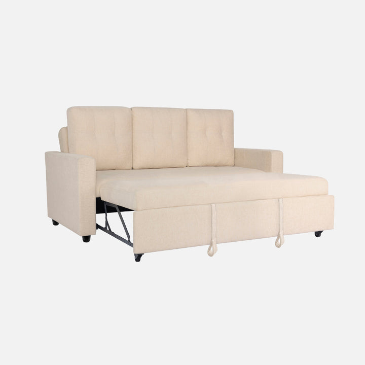Yeremey Iconic Beige Fabric Sofa cum Bed