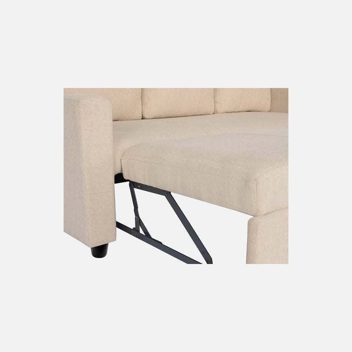 Yeremey Iconic Beige Fabric Sofa cum Bed